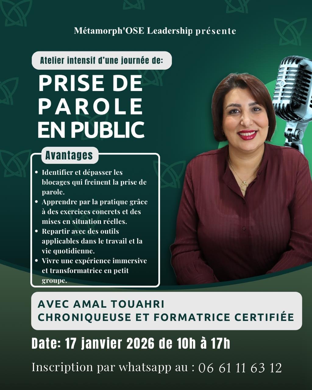 Atelier Prise de parole en public – Amal Touahri